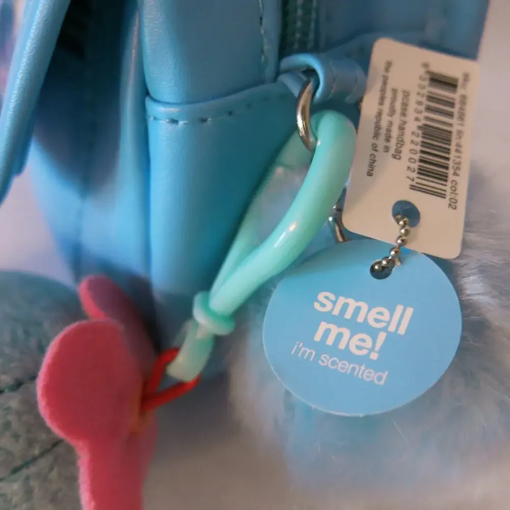 SMIGGLE Owl Purse/Handbag/Makeup Bag/Pencil Case Glitter Zippers Pom Poms  Blue